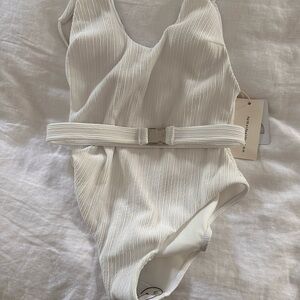 Stylish White One Piece Commense bathing suit